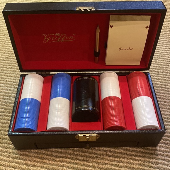 COPY - Griffon poker set black leather case - Picture 2 of 3